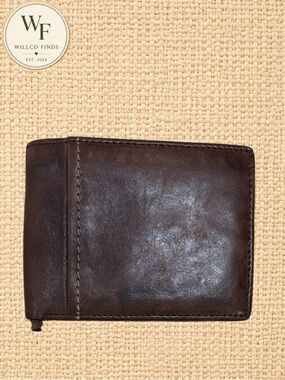 Colorado Genuine Leather Brown Bifold Wallet ID Flap Zip Coin Pocket